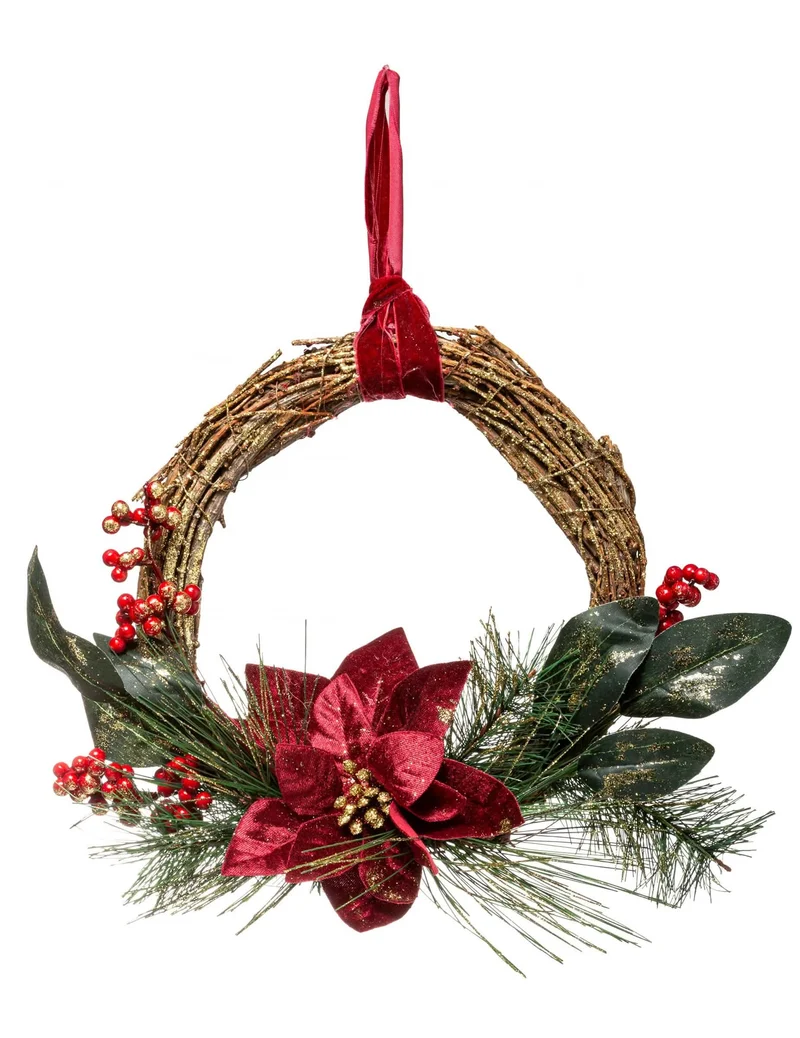 Weihnachtsstern-Hängenkranz 38 cm zu Weihnachten