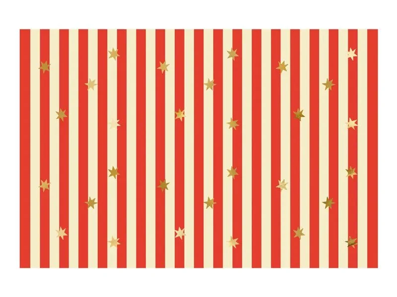 Zirkus Tischdecke Rot Weiß Gestreiftes Papier 1.8m