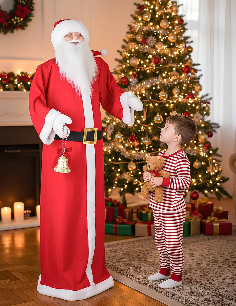 Animierte Weihnachtsmann-Dekoration mit Bewegung, Sound und Licht 172 cm