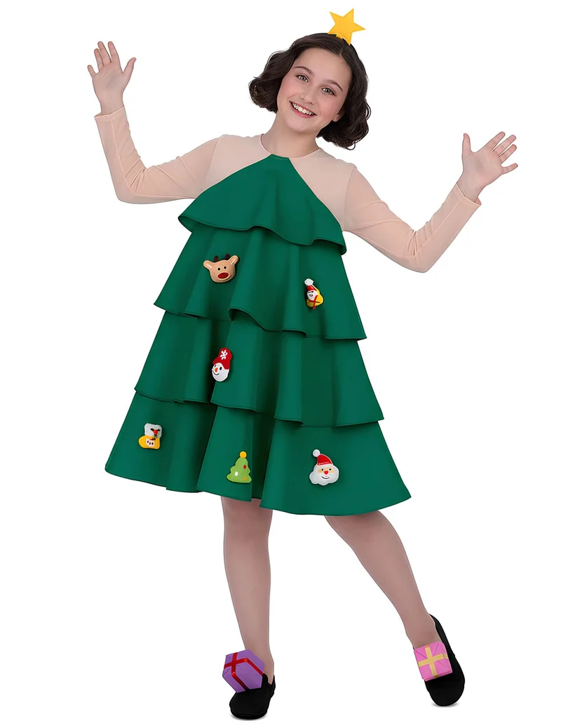 Weihnachtsbaum-Kostüm für Mädchen