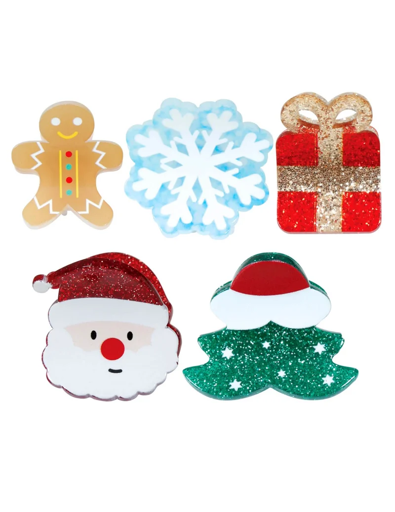 5 Glitzer-Haarspangen zu Weihnachten