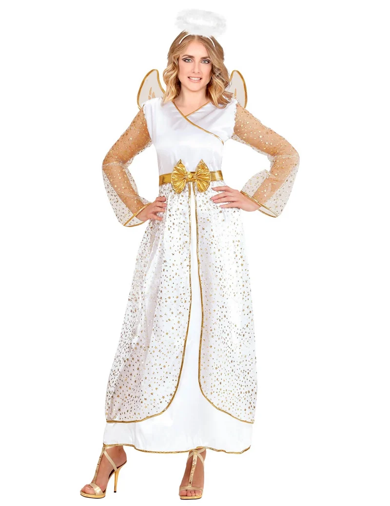 Engel-Kostüm in Weiß und Gold für Damen