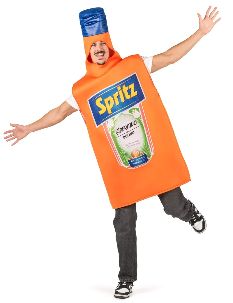 Kostüm orangefarbene Aperitif-Flasche für Erwachsene
