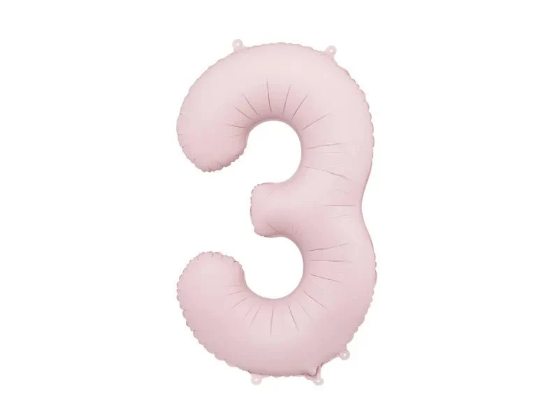3 Jahre Figur Ballon Hellrosa Leer 86cm