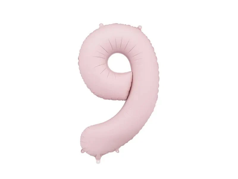 9 Jahre Figur Ballon Hellrosa Leer 86cm