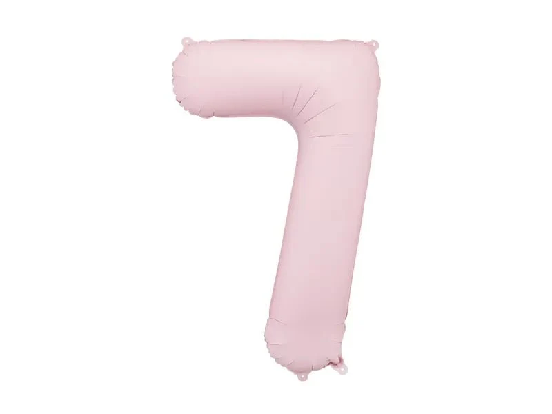 7 Jahre Figur Ballon Hellrosa Leer 86cm