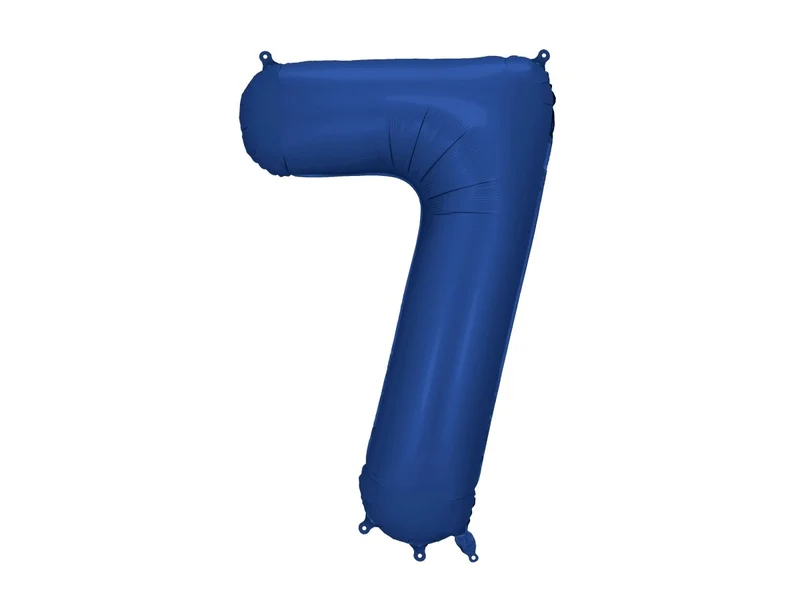 7 Jahre Figur Ballon Blau Satin Folie Leer 86cm