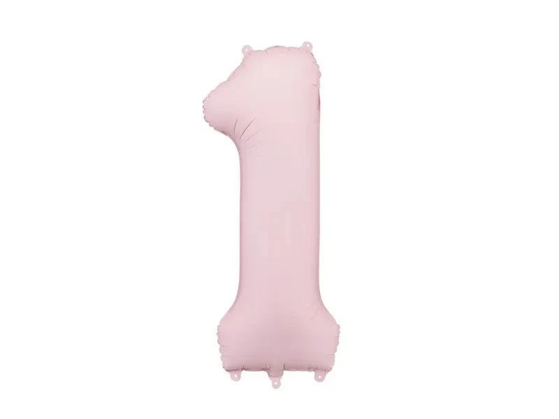 1 Jahr Figur Ballon Hellrosa Leer 86cm