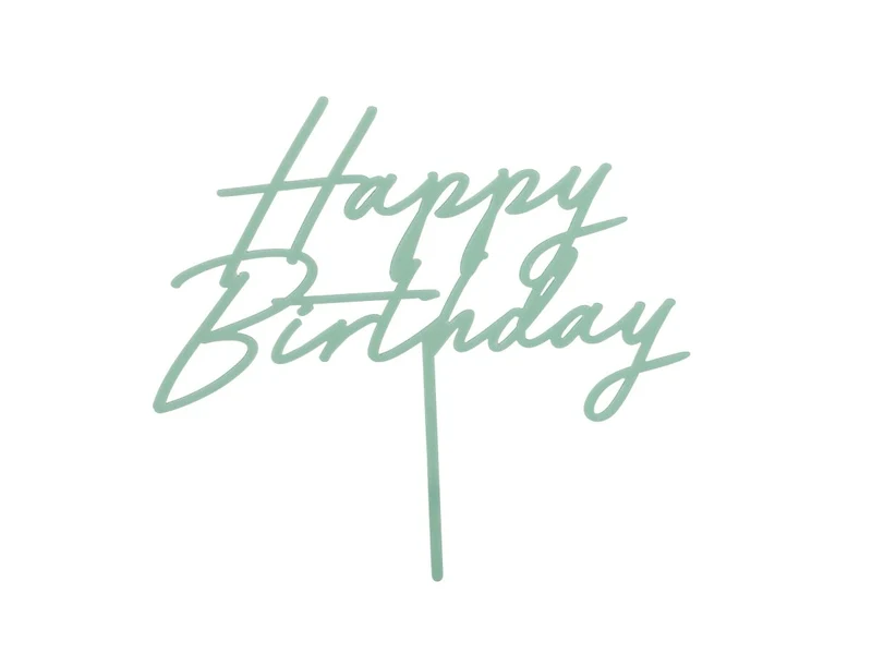 Happy Birthday Tortenaufleger Türkis 16,5cm