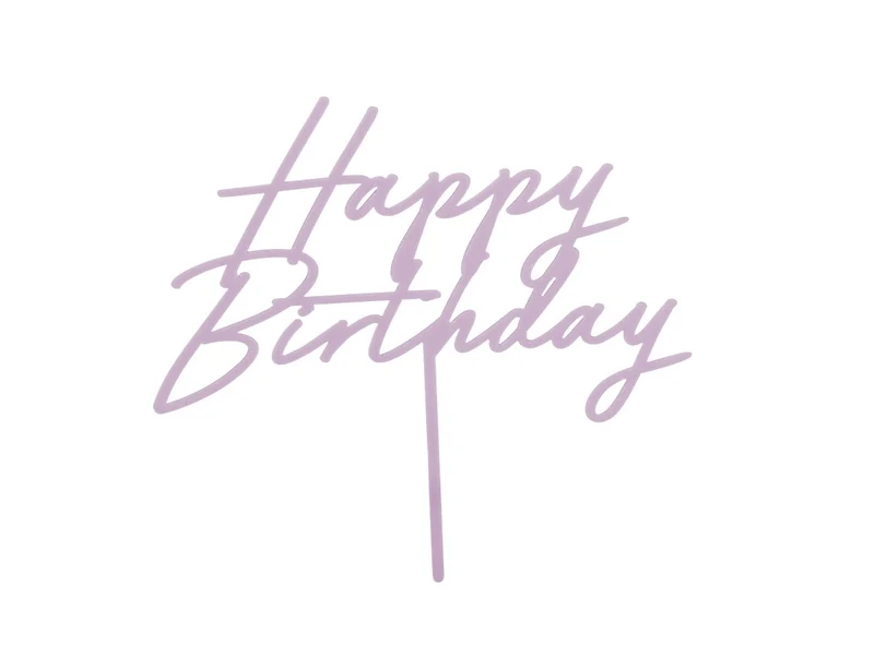Happy Birthday Tortenaufleger Lila 16,5cm