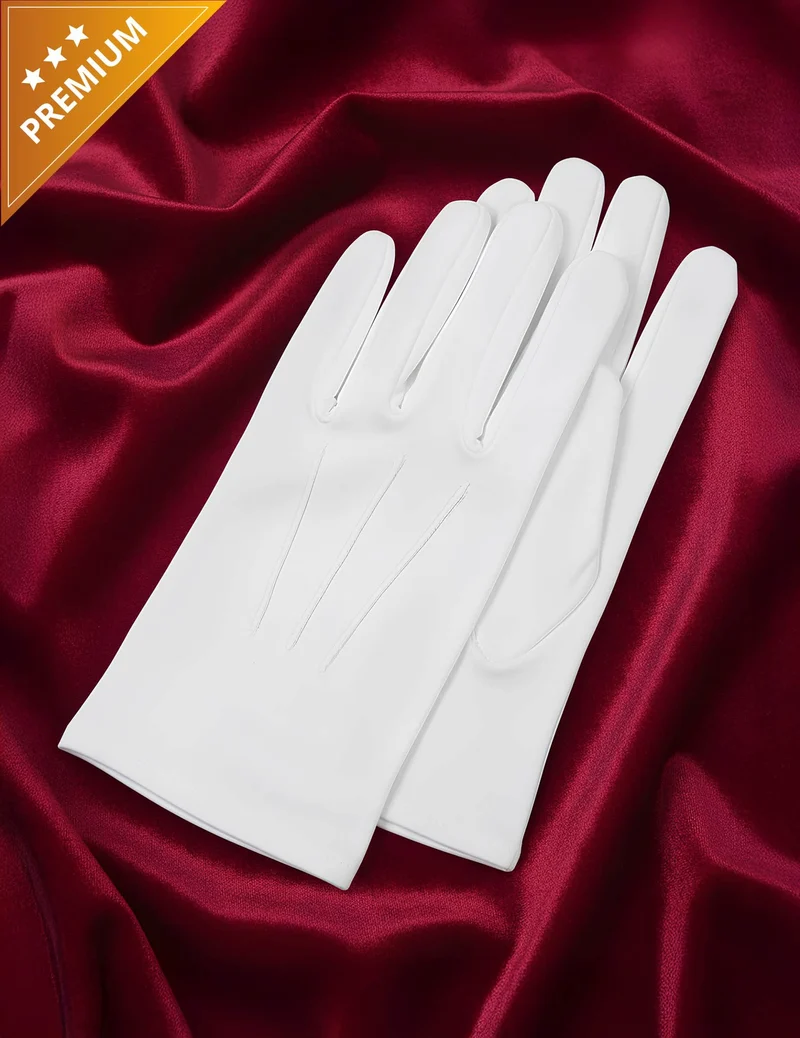 Luxus Weihnachtsmann Handschuhe weiß für Erwachsene