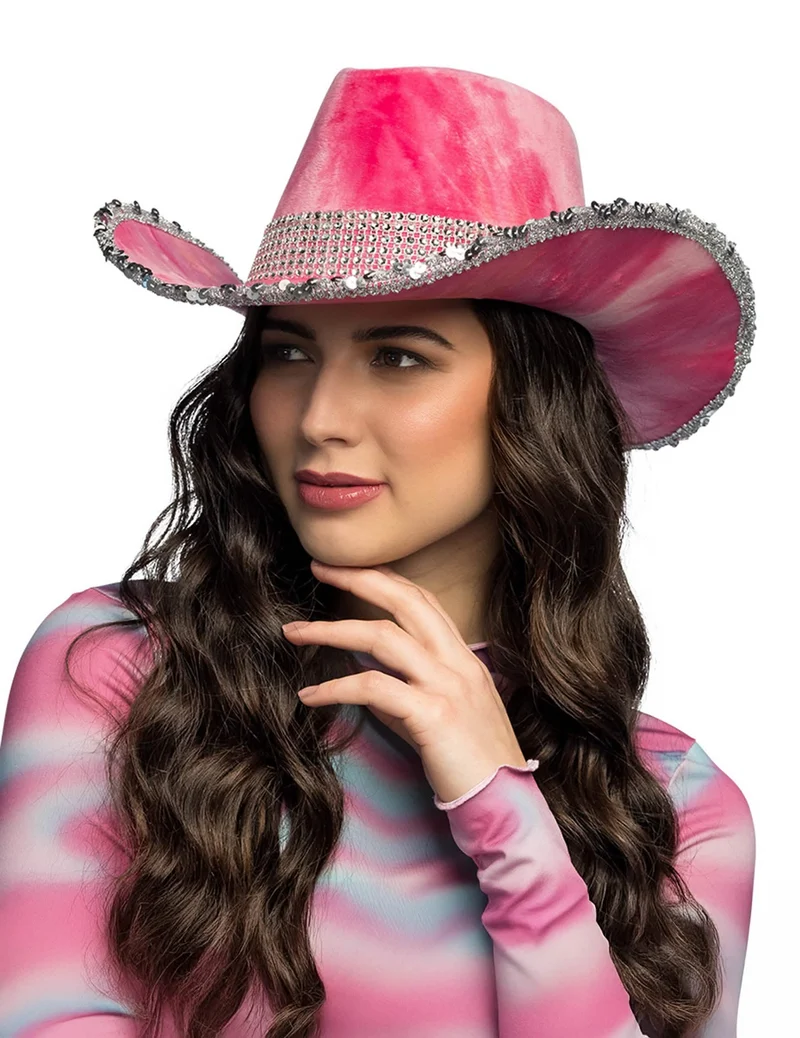 Cowboyhut Tie-Dye Pink für Erwachsene