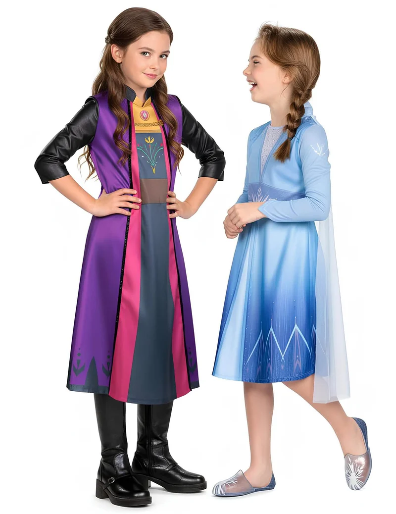Elsa und Anna Frozen™ Paarkostüm für Kinder