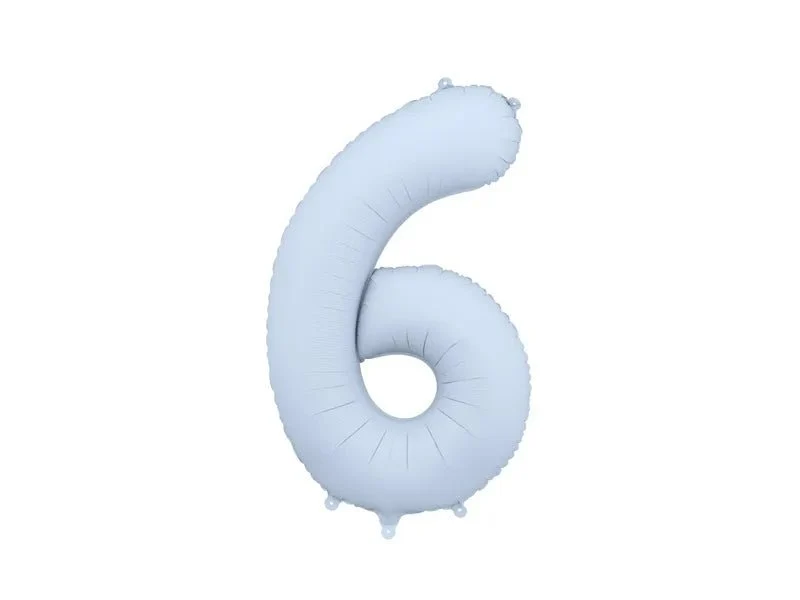 6 Jahre Figur Ballon Hellblau Matt Leer 86cm