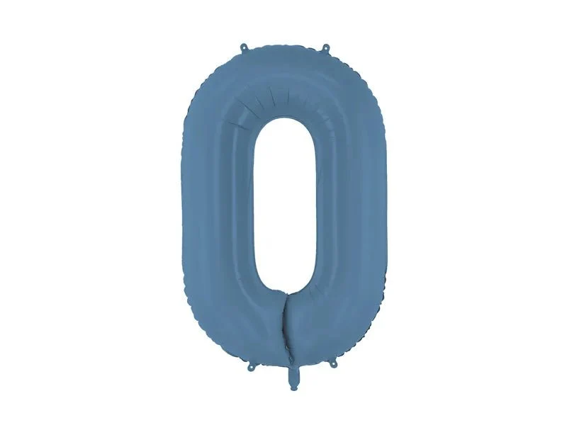 0 Jahr Figur Ballon Blau Matt Leer 86cm