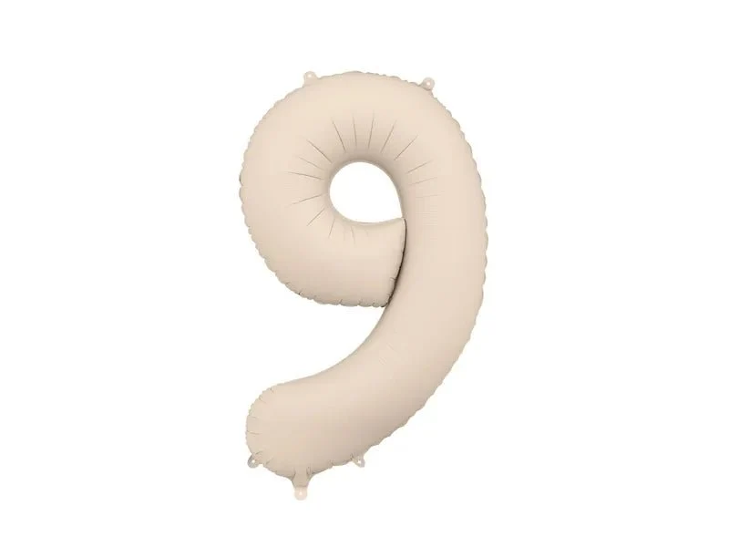 9 Jahre Figur Ballon Beige Matt Leer 86cm