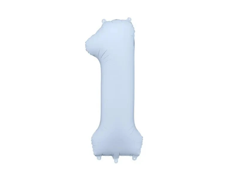 1 Jahr Figur Ballon Hellblau Matt Leer 86cm
