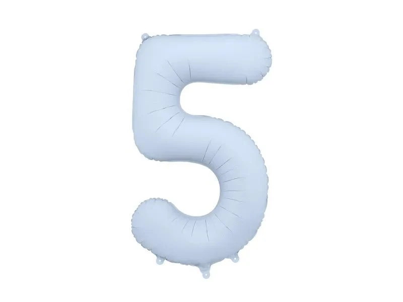 5 Jahre Figur Ballon Hellblau Matt Leer 86cm