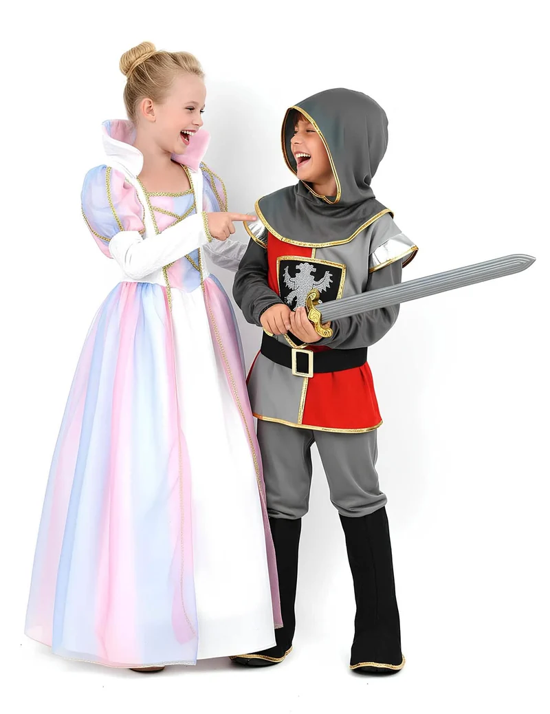 Mittelalter Kinderpaarkostüm Ritter und Prinzessin