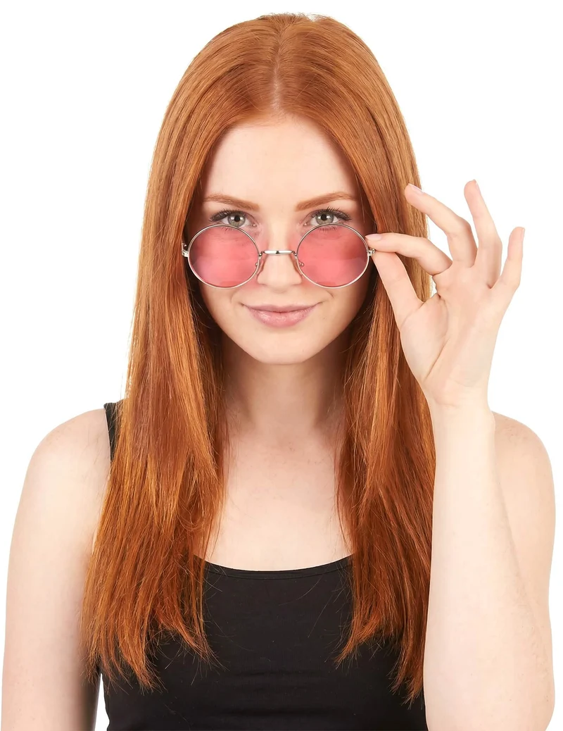 Rote runde Hippie-Brille für Erwachsene