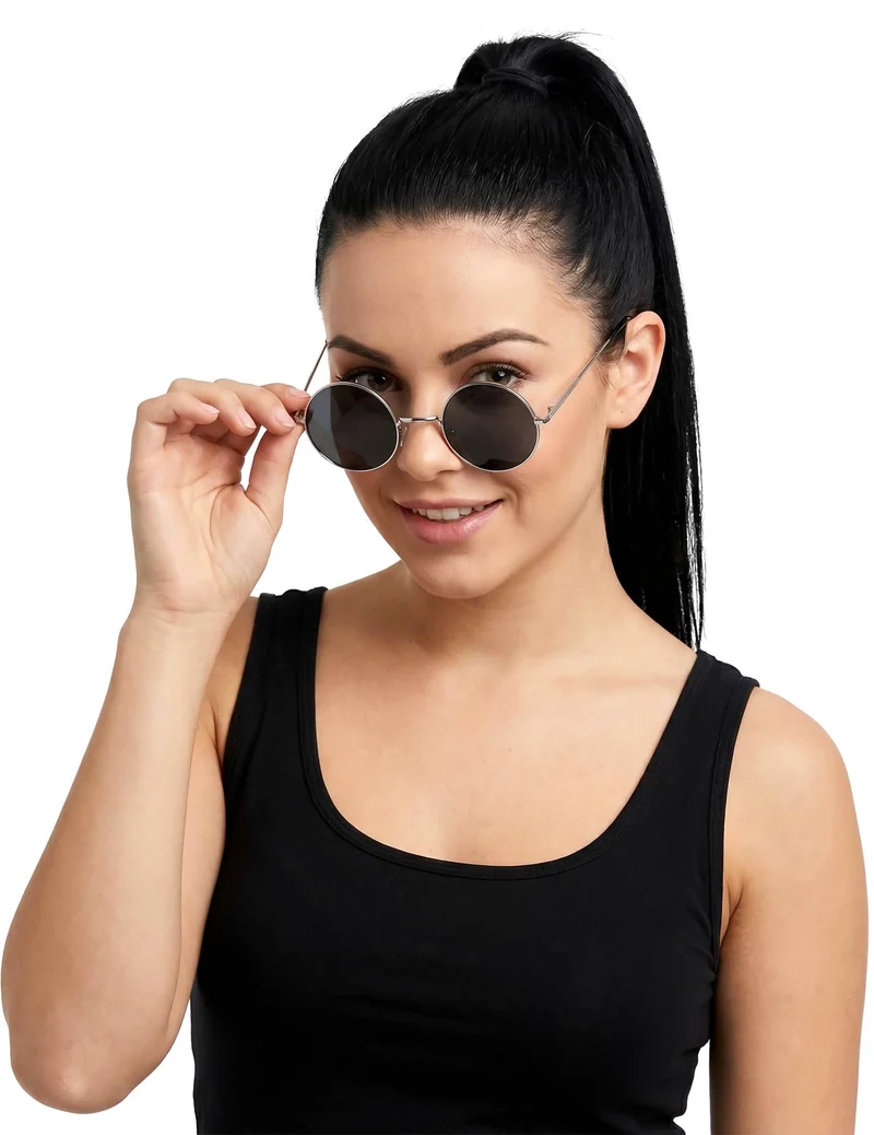 Schwarze runde Hippie-Brille für Erwachsene
