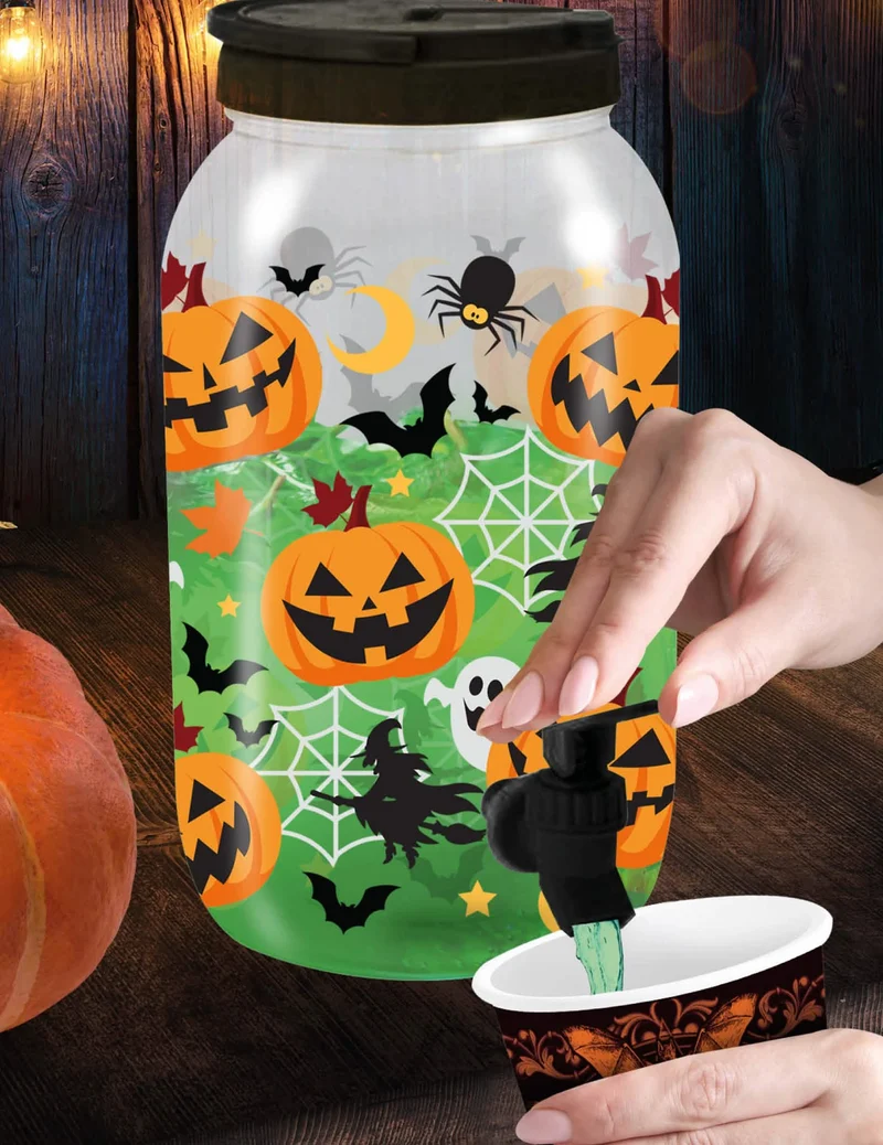Getränkespender mit Halloween-Muster