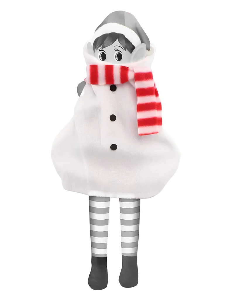 Schneemann-Kostüm für Wichtelpuppe