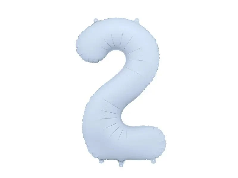 2 Jahre Figur Ballon Hellblau Matt Leer 86cm