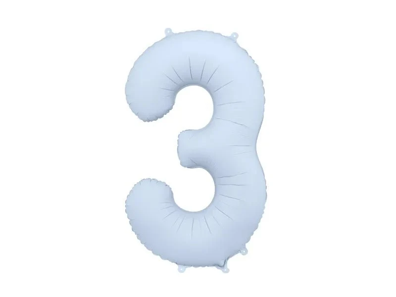 3 Jahre Figur Ballon Hellblau Matt Leere 86cm