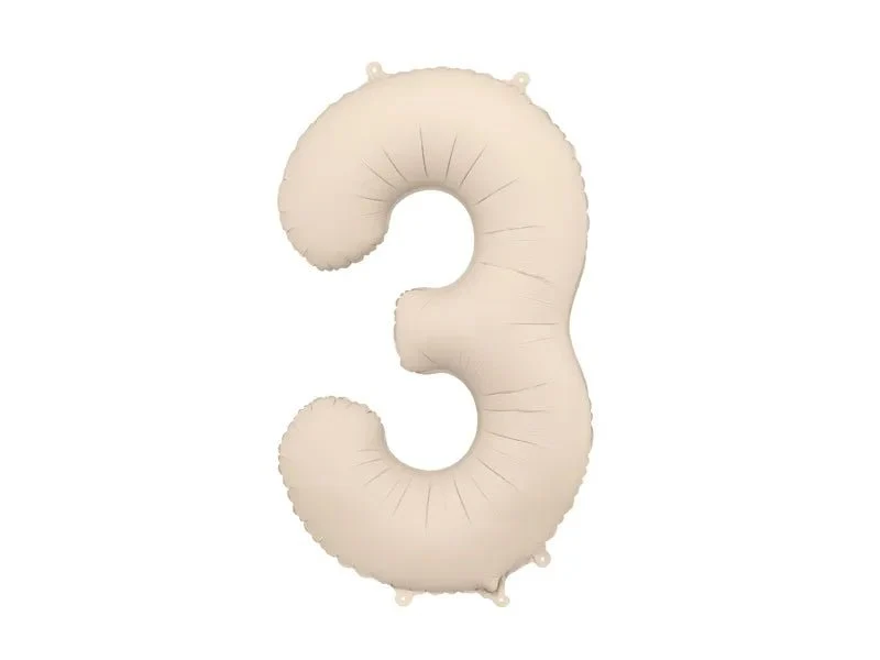3 Jahre Figur Ballon Beige Matt Leer 86cm