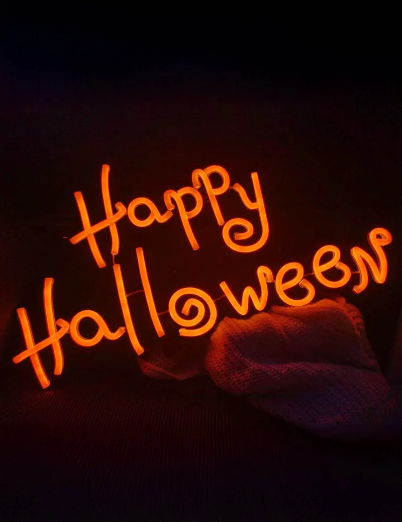 Happy Halloween Deko Neon Schild 60 cm x 30 cm