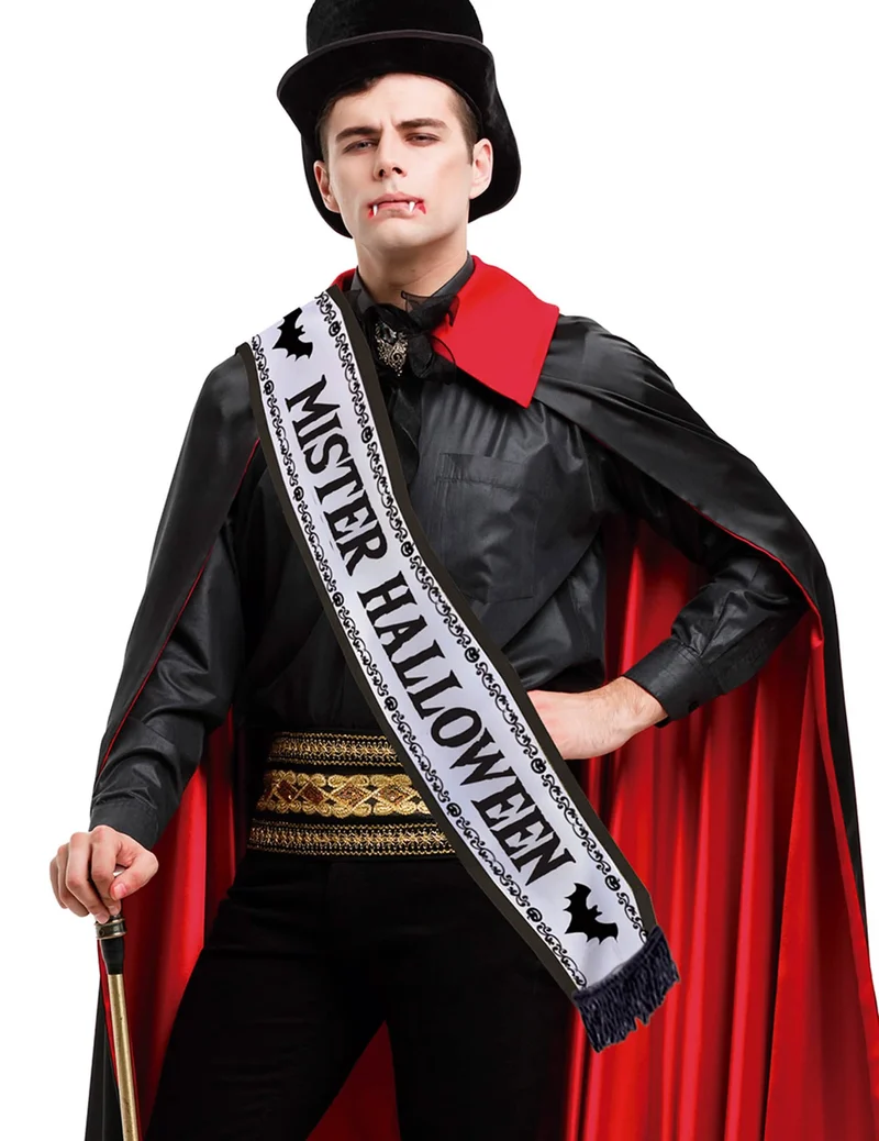 Mister Halloween Schal für Erwachsene Accessoire schwarz