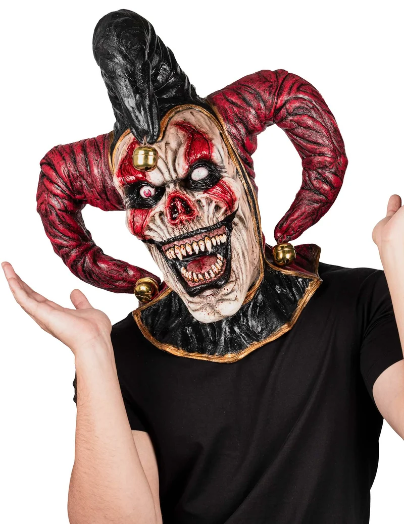 Dämonischer Joker Vollgesichtsmaske für Erwachsene