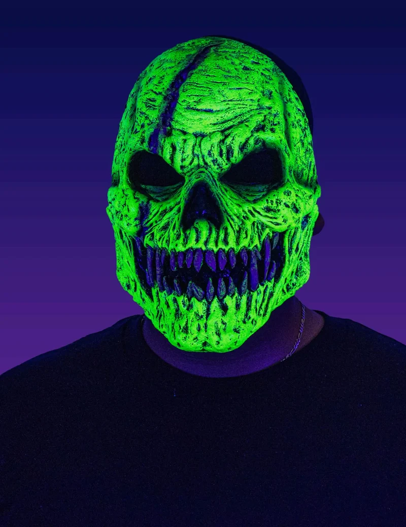 Dämonenskelett-Maske für Erwachsene grün