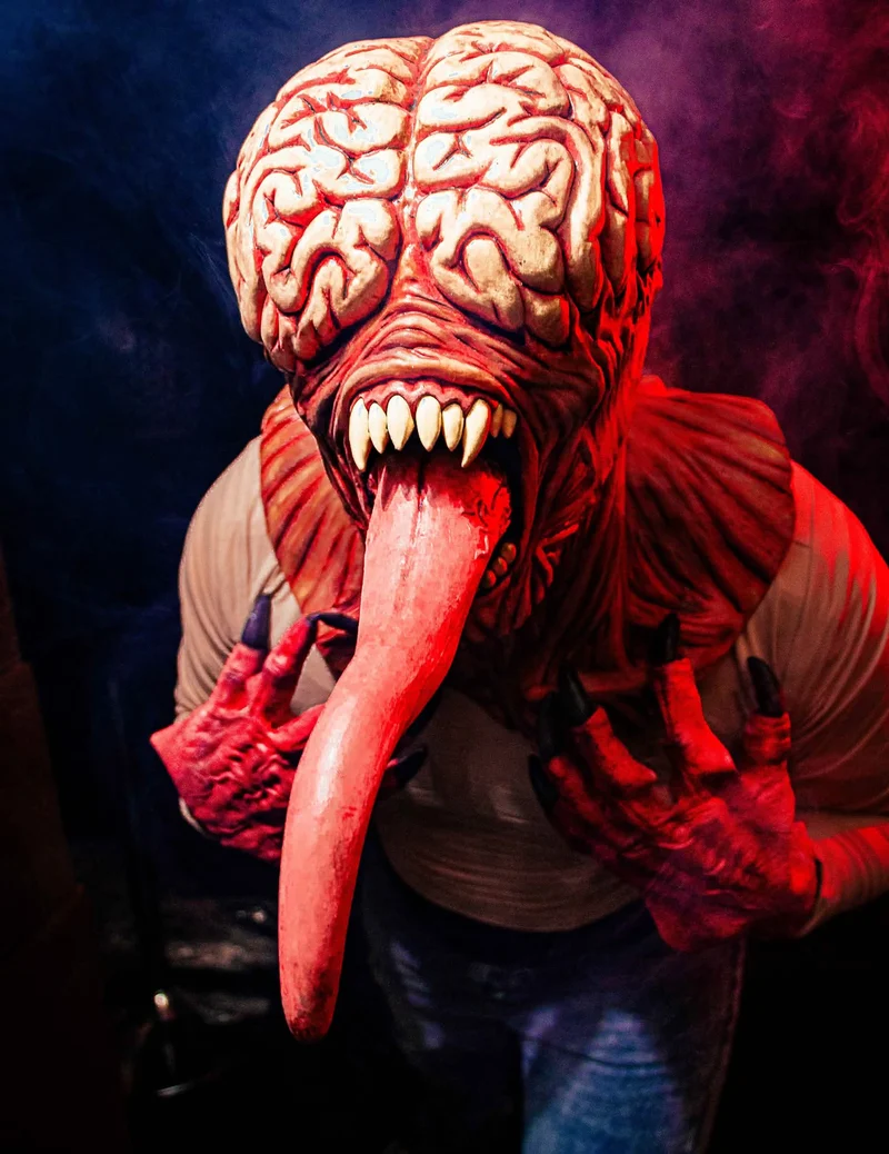 Monster-Maske mit Gehirn für Erwachsene