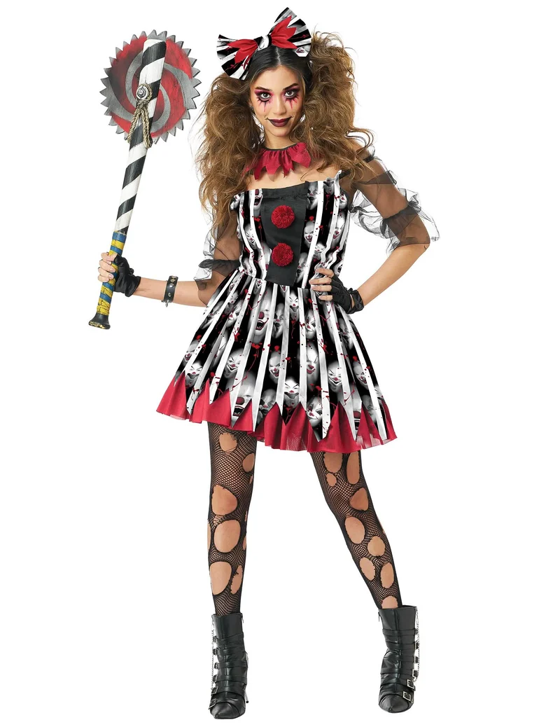Verrücktes Clownkostüm Deluxe für Damen