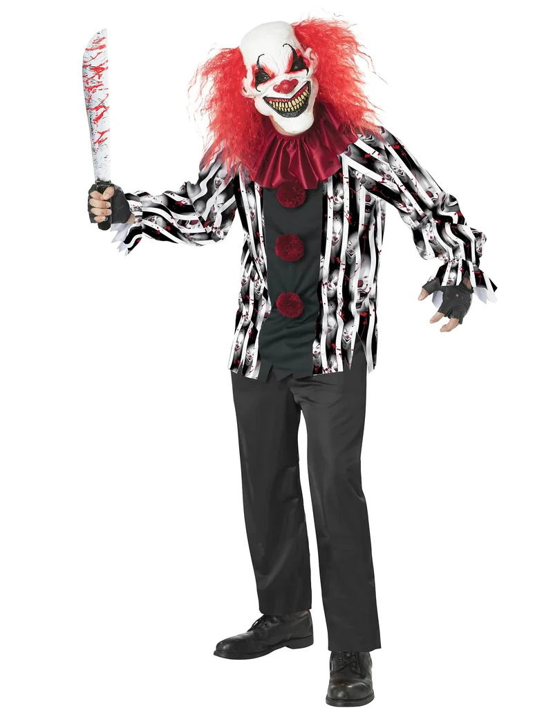 Verrücktes Clownkostüm mit Maske Deluxe für Erwachsene