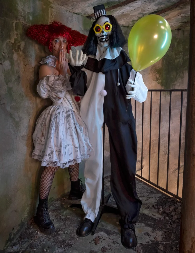 Animierter Gruselclown 173 cm