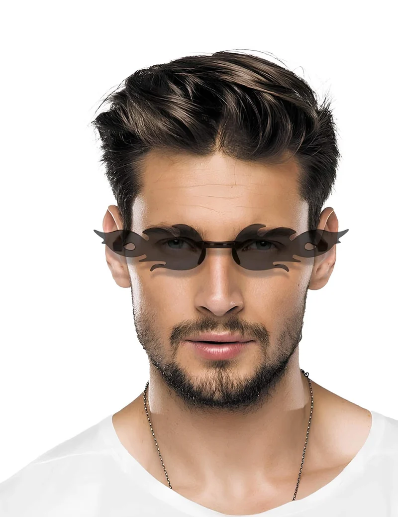 Schwarze Flammen-Brille für Erwachsene