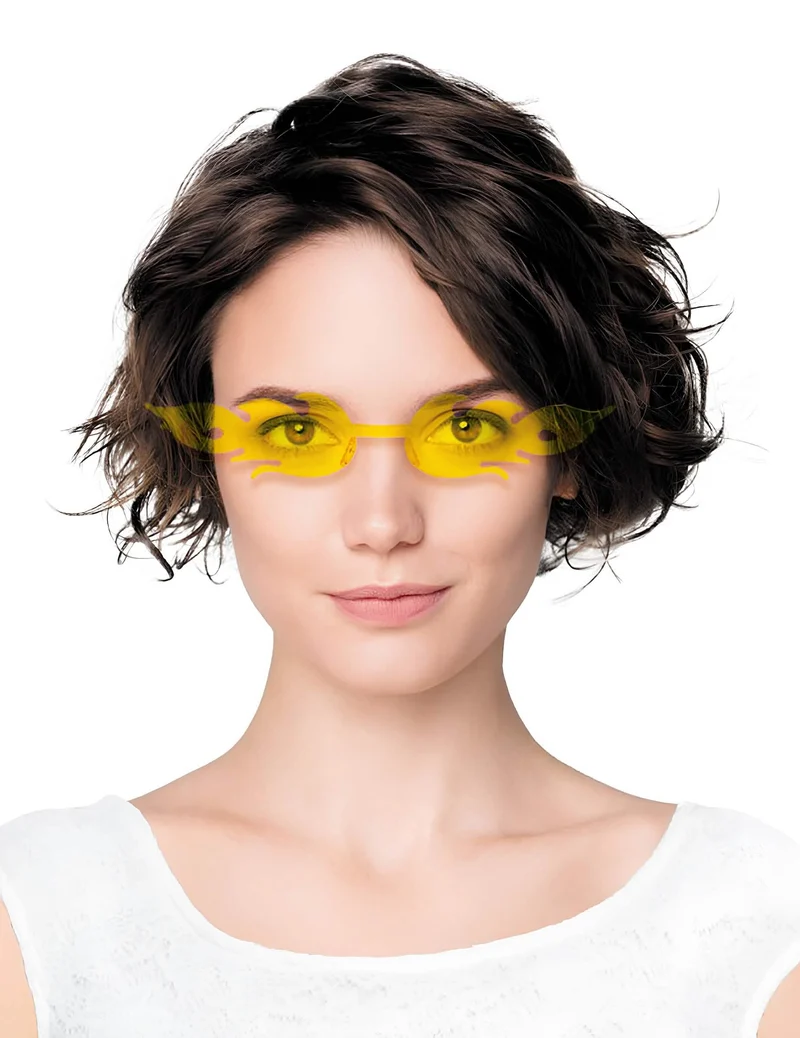 Flammenbrille gelb für Erwachsene