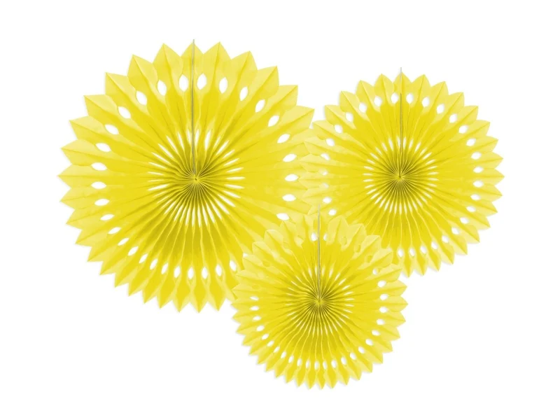 Gelbe Papierfächer 20cm 3Stück
