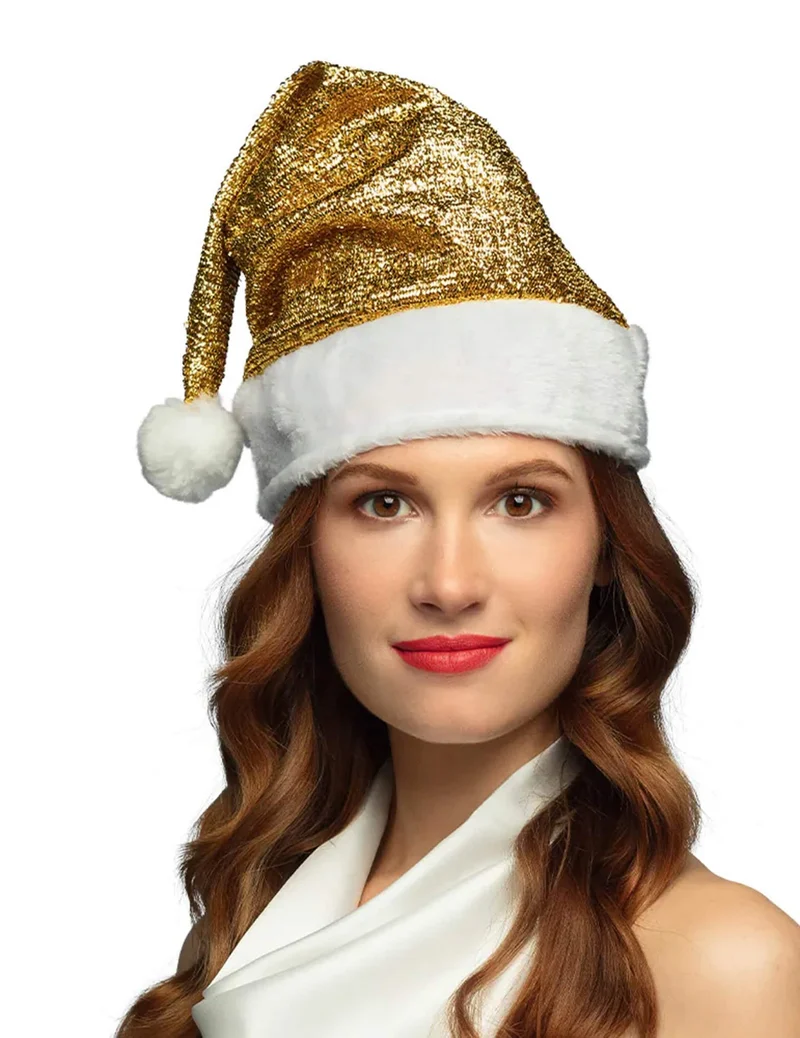 Goldene Weihnachtsmütze für Erwachsene