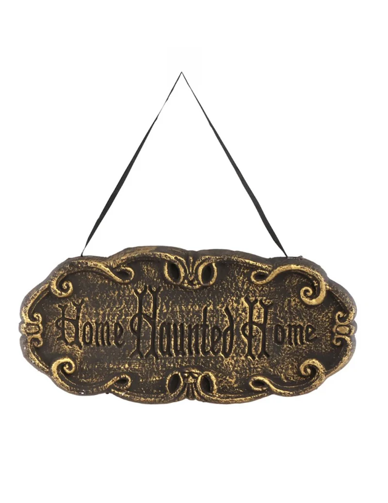 Spukhaus Schild Deko schwarz/braun 43 cm x 20 cm
