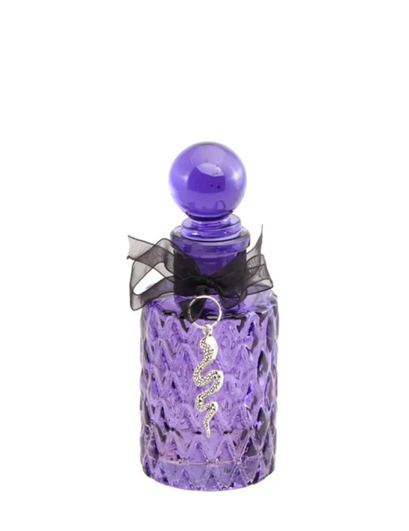 Phiole in Violett mit detailreicher Schlange - 12,5 cm groß