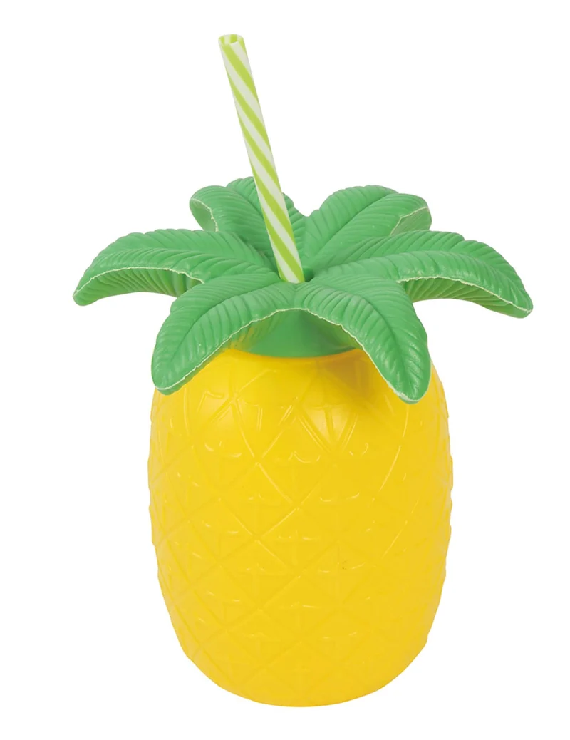 Ananas-Trinkbecher mit Strohhalm
