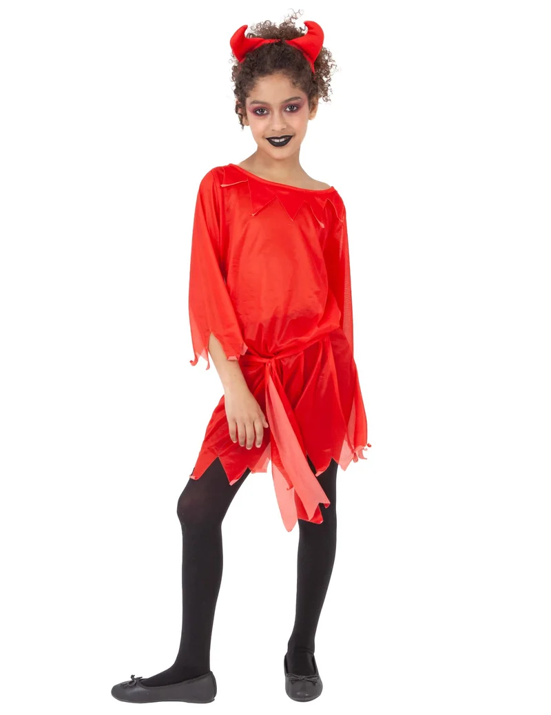 Teufelkostüm für Mädchen rot