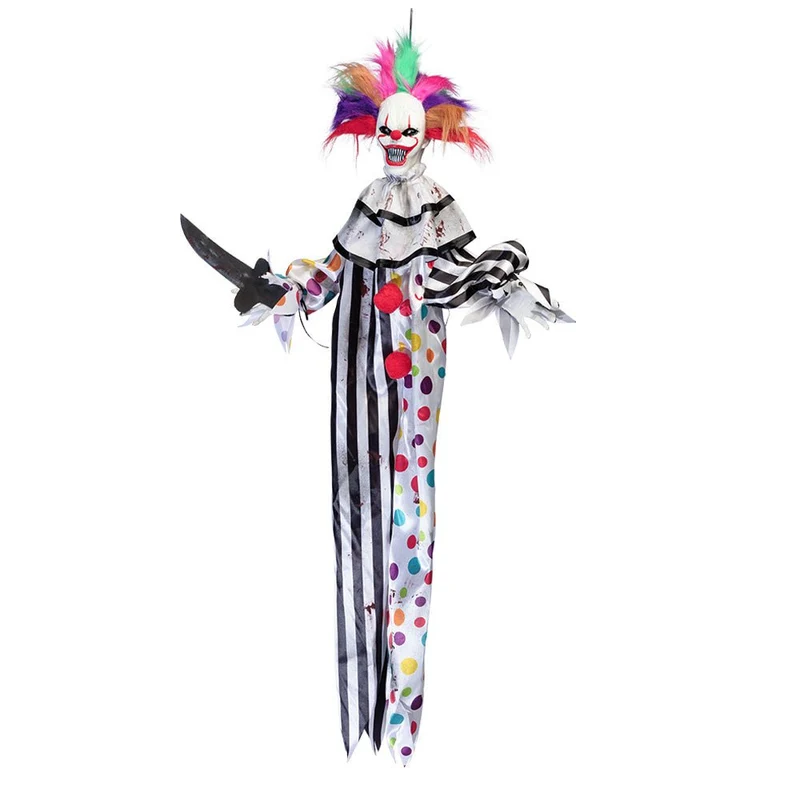Halloween Puppe Bunter Clown 1,20m