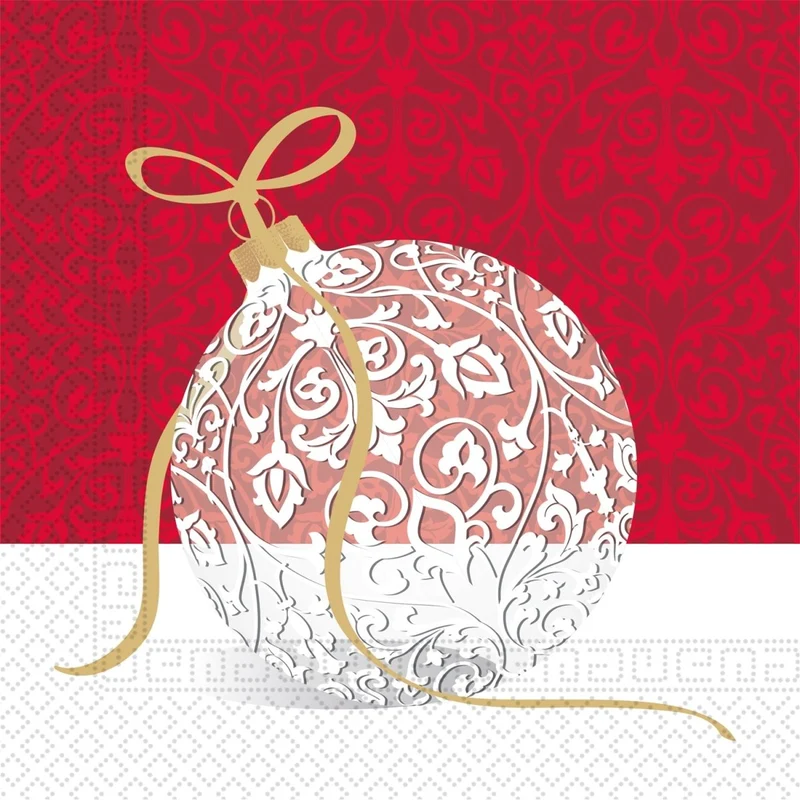 Weihnachtsservietten Weihnachtskugel 33cm 20Stück