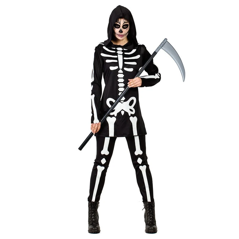 Halloween Kostüm Damen Skelett