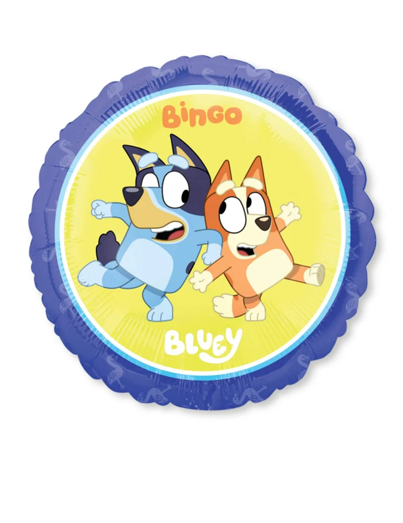 Runder Aluminiumballon Bluey und Bingo™ 43 cm